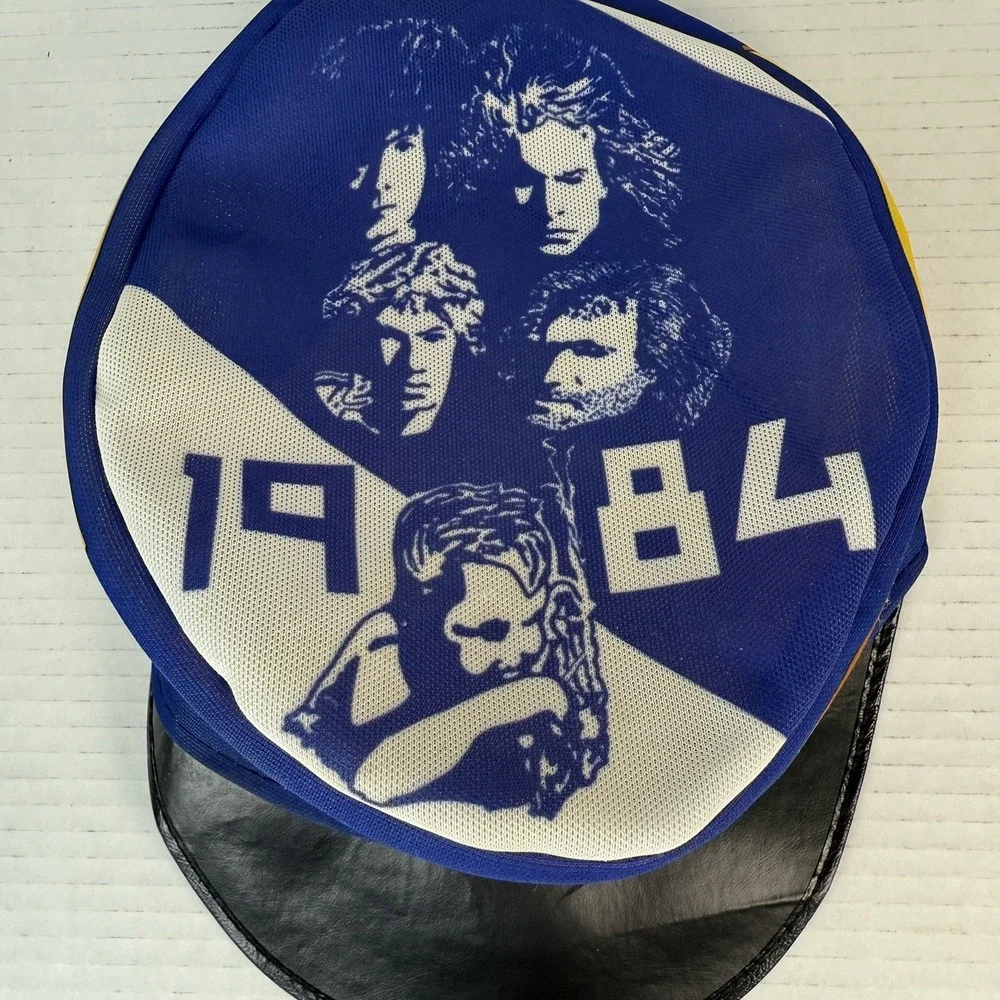 Rare Vintage 1984 Van Halen Tour Painter Hat Cap, Flex Fitted With Band & Cherub